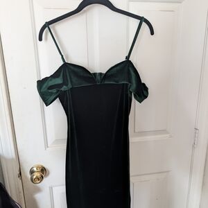 B Darlin Forest Green Velvet Dress